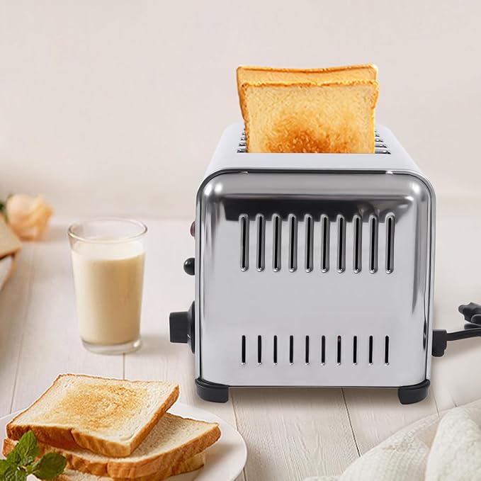 Stainless Steel Toaster 6 Slice Toasting Bread Bagels Machine with Removable Tray 2 Slice 4 Slice Toaster Selectable 1680W