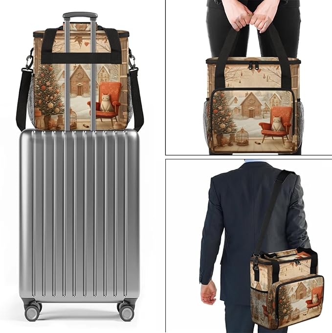 Warm Home Coffee Maker Travel Bag for Keurig K-Mini/K-Mini Plus Insulated Waterproof Tote with Pockets for K-Cup Portable Single-Serve Brewer Case