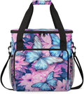 Watercolor Butterfly Coffee Maker Carrying Bag Flowers Butterfly Travel Storage Bag Compatible with K-Mini or K-Mini Plus Single Serve Coffee Brewer Carrying Case with Pockets &amp Shoulder Strap