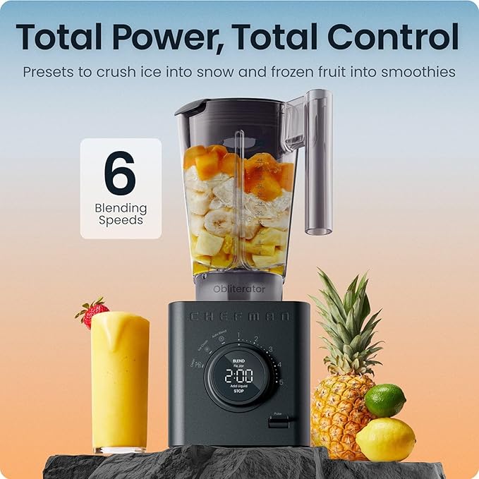 Professional Ice-Crushing Countertop Blender with Auto Blend Technology 1400 Watt High-Performance Motor 64 Oz Glass Pitcher 10 Variable Speed Settings Pulse Function Stainless Steel Blades for S