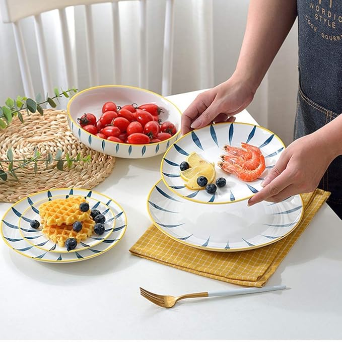 Dishes/Plate/Bowl Set33 Piece Dinnerware SetService for 6High Temperature Ceramic Dinner SetDishwasher and Oven Safe