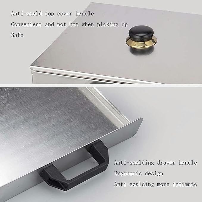 2-Layer Rice Noodle Rolls MachineOpenable Top Lid Rice Noodle Roll Food SteamerFood Grade Stainless Steel Changfen Machine Cantonese Cuisine Roll CookerHousehold Ro