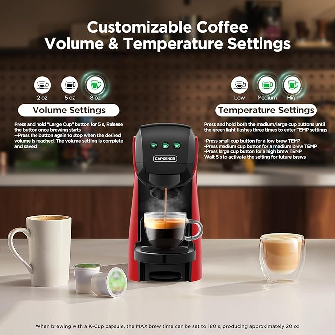 Warriors1 Coffee Maker for Keurig K Cup pod Espresso Machine for Nespresso Original Dolce Gusto Pods Ground Coffee Coffee Machine for kitchens apartments dorms RVs &amp camping 28 oz Reservoi