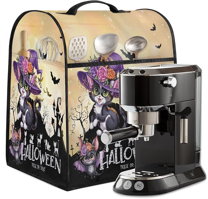 cfpolar Kitchen Aid Mixer Cover Compatible with 6-8 Quarts Halloween Cartoon Cat Flower Bat Stand Mixer Cover Kitchen Aid Mixers Accessories Appliance Organizer Bag Dust Covers with Zipper Pocket