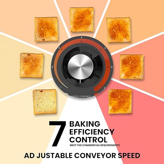 PYY Commercial Toaster Conveyor 150slices/h - Restaurant Toaster for Bun Bagel Bread Stainless Steel Conveyor Toaster Heavy Duty 1300W