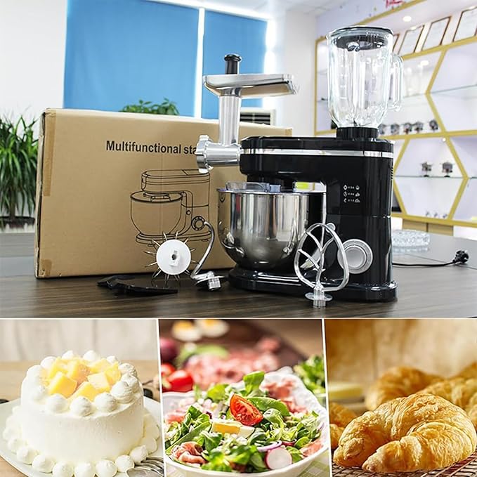 Juicing Blending Cooking Machine for Pate &amp Drinks Food Blender with Whisk and Hook Attachments Electric Chopper Kitchen Mixer
