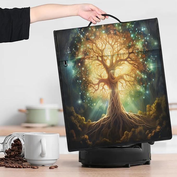Kitchen Aid Mixer Cover Tree Of Life Green Stand Mixer Cover Compatible with 6-8 Quarts Stand Mixers Dust Covers with Zipper Pocket Foldable Washable Kitchen Aid Organizer Bag