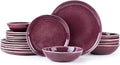 AmorArc Ceramic Dinnerware SetsHandmade Reactive Glaze Stoneware Plates and Bowls SetsHighly Scratch Resistant | Dishwasher &amp Microwave Safe Dishes SetService for 4 (12pc)
