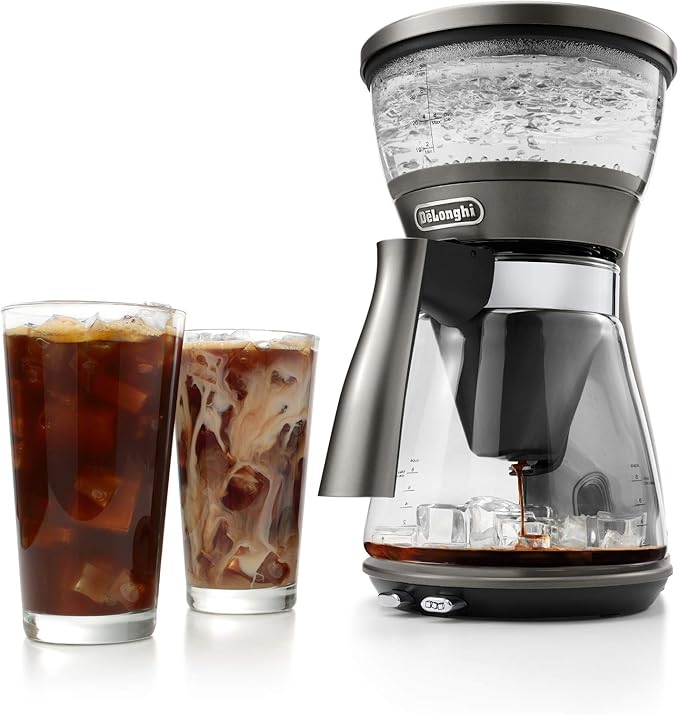 De'Longhi 3-in-1 Specialty Coffee Brewer IcedCoffee Maker (Bold Cold Brew) Gourmet Pour Over Premium Drip SCA GoldenCup Certified Glass Carafe 8-Cup ICM17270