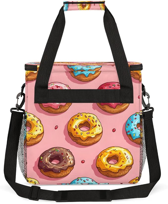 Sweet Chocolate Donuts Coffee Maker Carrying Bag for Keurig K-Mini or K-Mini Plus Storage Portable Coffee Maker Travel Bag