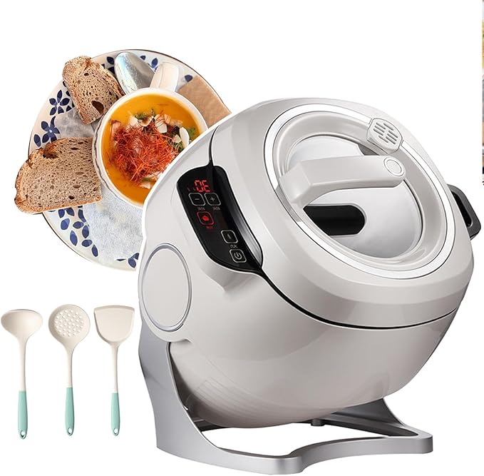 6l Drum Cooker Portable Automatic Cooking Pot - Suitable for Picnic Family 360° Rotation 3 Gears Adjustable Automatic Cooking Pot Fried Rice Machine With 3 Cooking Utensils