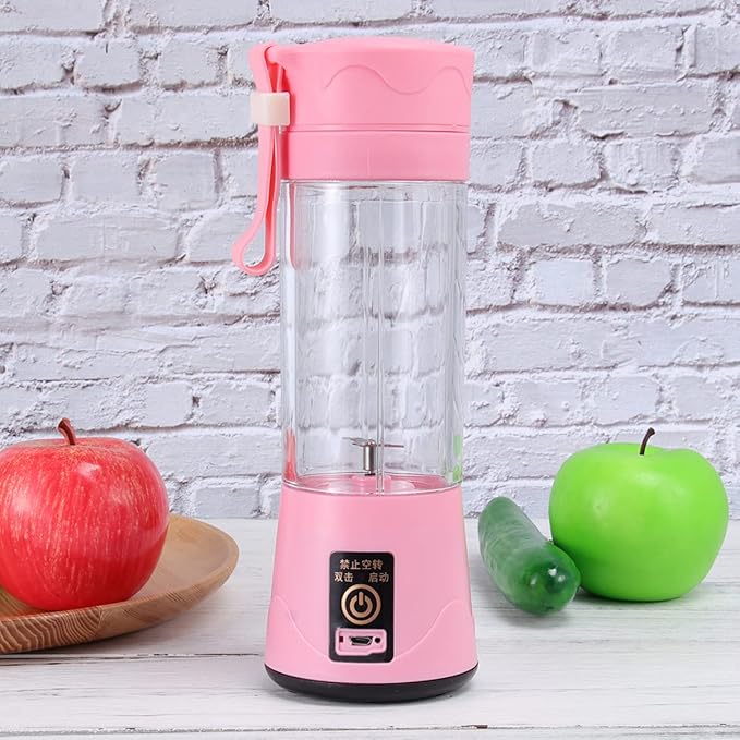 380ml Mini Rechargeable Juicer Machine Portable Smoothie Bottle Pink Random Style