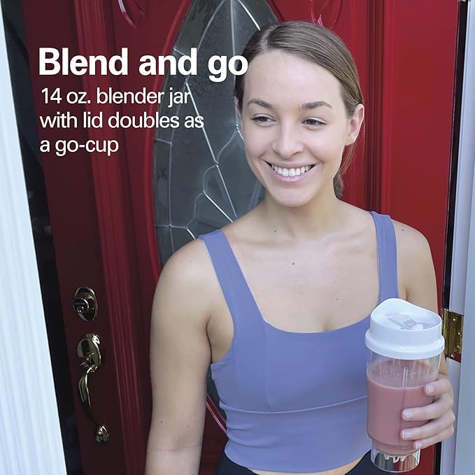 Hamilton Beach Portable Blender for Shakes and Smoothies with 14 Oz BPA Free Travel Cup and Lid &amp Portable Blender for Shakes and Smoothies with 14 Oz BPA Free Travel Cup and Lid