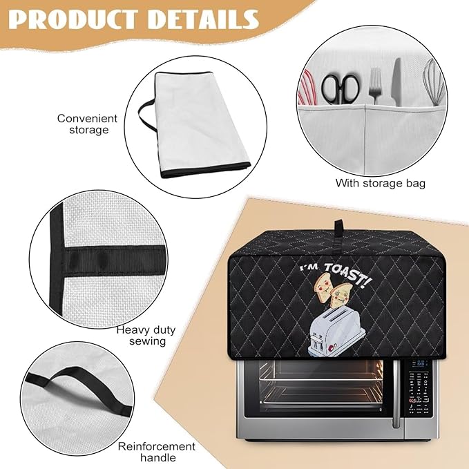 Doojoayie Small Appliance Cover 4 Slice Toaster Dust Protection Cover Bread Machine Protector Gift for Mother Wife Women Cook  Little Toaster Peolple  Print