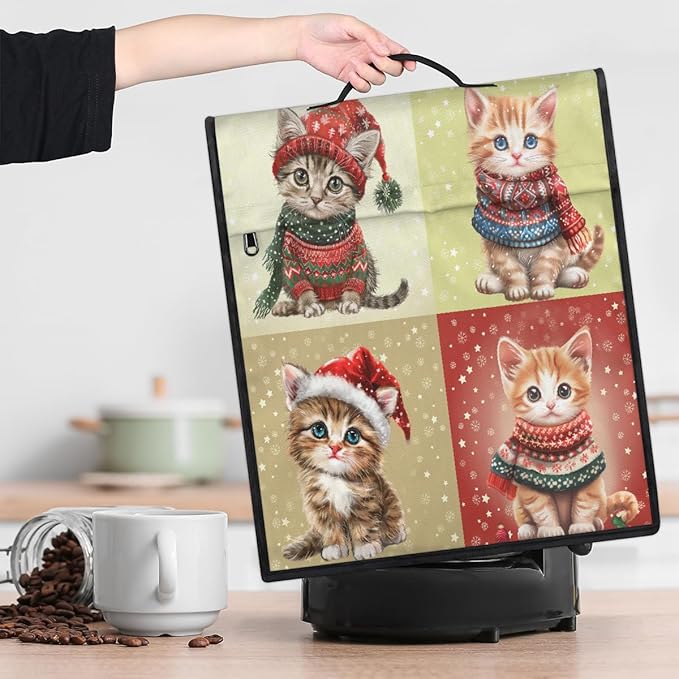 cfpolar Kitchen Aid Mixer Cover Compatible with 6-8 Quarts Christmas Cute Cat Stand Mixer Cover Kitchen Aid Mixers Accessories Appliance Organizer Bag Dust Covers with Zipper Pocket