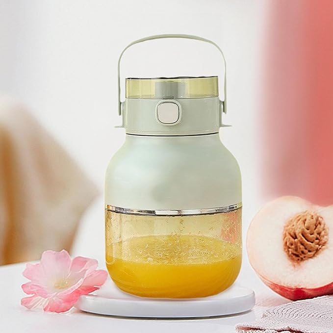 Electric Juicer Portable Blender 1000ml with Straw and Lid Travel Juicer Juice Blender for Home Picnic Green
