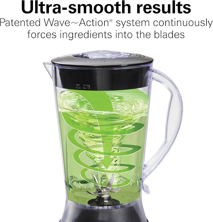 Hamilton Beach 56 Ounce 650W 10 Speed &amp Pulse Countertop Smoothie Blender Black