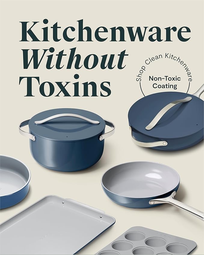 Caraway 23-Piece Nonstick Ceramic Cookware &amp Bakeware Set – Pots Frying Pans Lids Baking Sheets Pans Cooling Rack &amp Storage – Oven Safe Non-Toxic – Compatible with All Stovetops - Sage