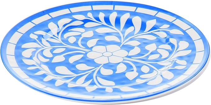 Elama ELM N Elly Collection Melamine Dinnerware Set 12 Piece Blue (ELM-ELLY-N)