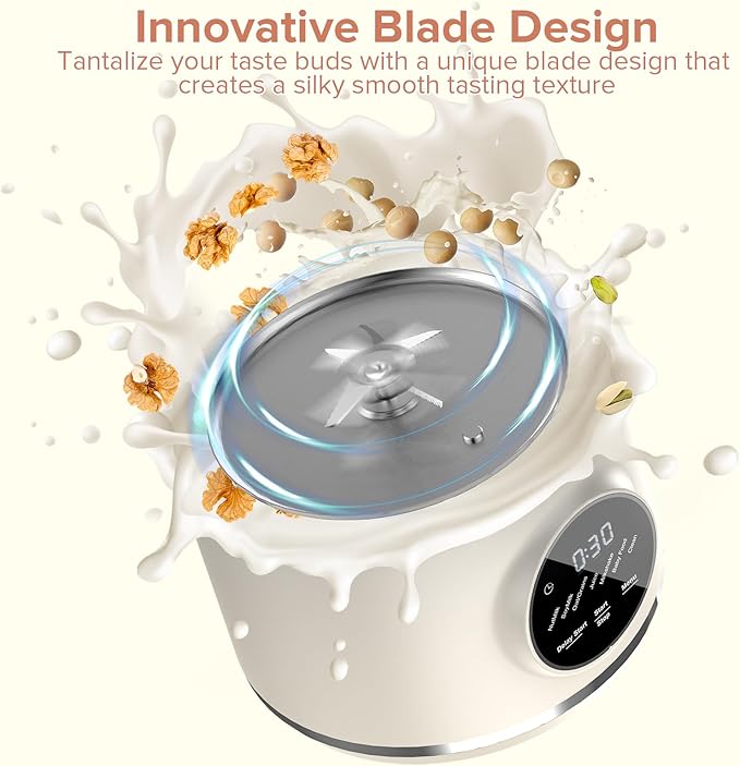 N7 Nut Milk Maker 50oz (1.5L) Automatic Soy Milk Maker Machine for Homemade Oat Milk Nutmilk Juice Milkshake Baby Food Grains Almonds Milk Maker with Delay Start/Keep Warm/Clean