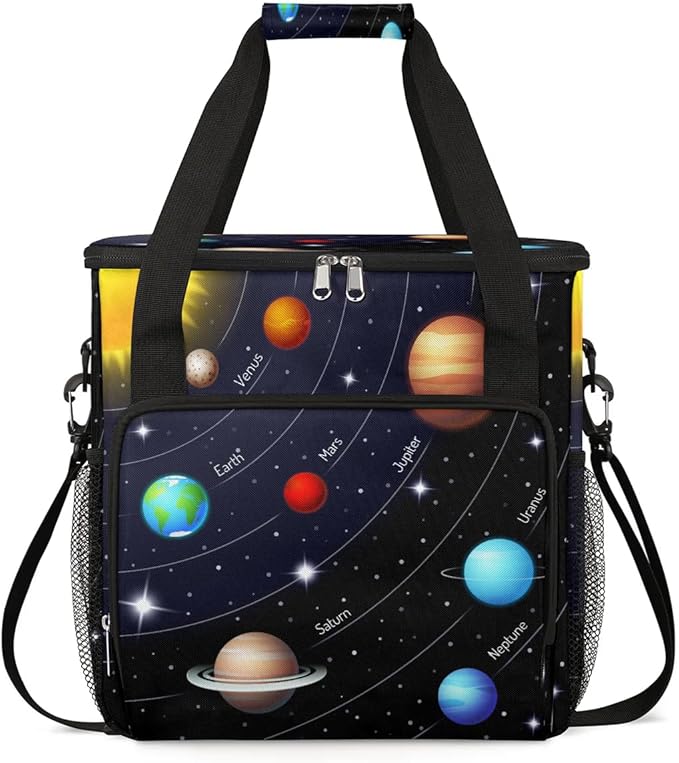 Planet Solar System Universe Coffee Maker Carring Bag Travel Carrying Storage Tote Bag Compatible Plus Portable Single Serve Coffee Brewer Case with Pockets for K-cup Pods