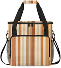 Stripes Coffee Maker Travel Bag for Keurig K-Mini/K-Mini Plus Insulated Waterproof Tote with Pockets for K-Cup Portable Single-Serve Brewer Case