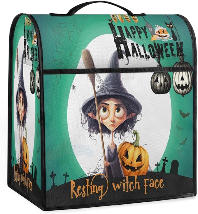 cfpolar Kitchen Aid Mixer Cover Compatible with 6-8 Quarts Halloween Pumpkin Spider Web Stand Mixer Cover Kitchen Aid Mixers Accessories Appliance Organizer Bag Dust Covers with Zipper Pocket