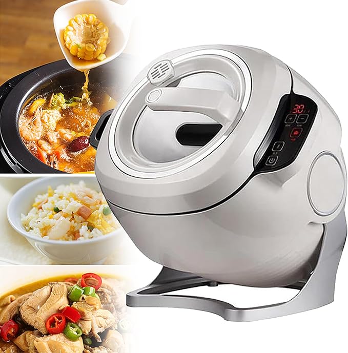 6L Full Automatic Cooking Machine Drum Rotation Non-Stick Coated Inner PotThree Levels of fire Power Adjustment