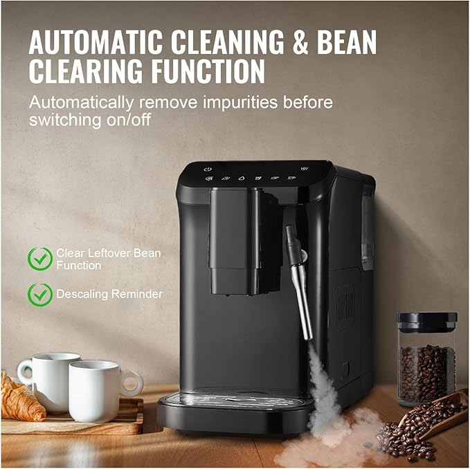 Espresso Machine 20 Bar with Grinder &amp Frother 15 Grind Settings Automatic Coffee Maker for Espresso Cappuccino Latte