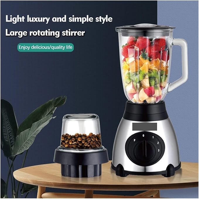 Electric Blender and Juicer 2-in-1 1.5L Fruit and Vegetable Juice Extractor with High Feed Tank UK 220V(E-220V)