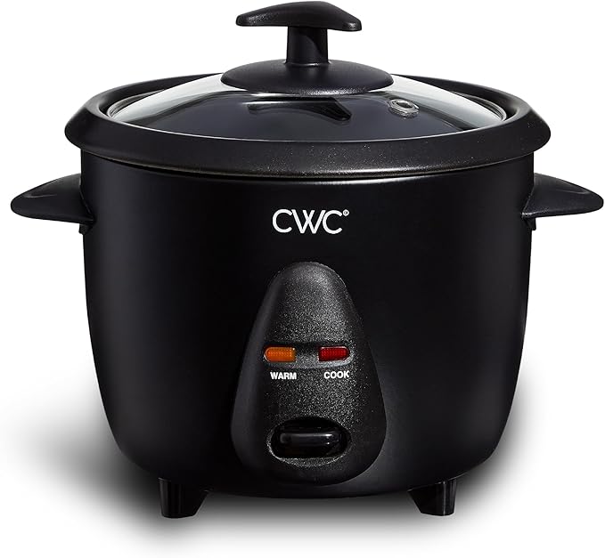 COOK WITH COLOR 6 Cup Rice Cooker 300W - Effortless Cooking and Perfectly Cooks 3 Cups of Raw Rice for 6 Cups of Cooked Rice Black