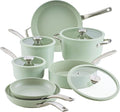 Circulon Halo with LaserDefense Ceramic Nonstick Pots and Pans with Lids Made without PFAS Compatible with All Stovetops Dishwasher and Oven Safe 11 Piece Cookware Set - Sage