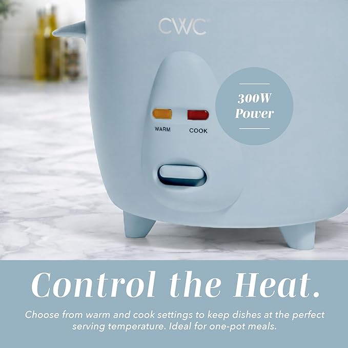 COOK WITH COLOR 6 Cup Rice Cooker 300W - Effortless Cooking and Perfectly Cooks 3 Cups of Raw Rice for 6 Cups of Cooked Rice Blue