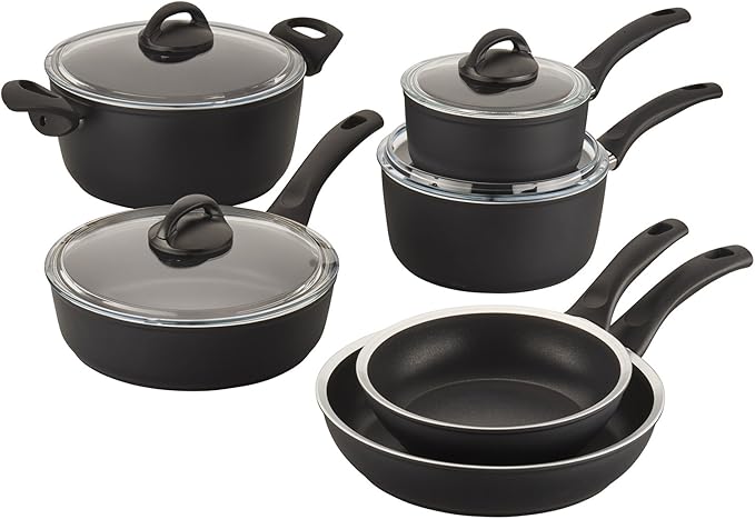 BALLARINI Como 10-pc Nonstick Pots and Pans Set Dutch Oven Made in Italy Forged Aluminum