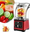 Commercial Quiet Blender for Kitchen Noise Reduction blender with Shield Quiet Sound Enclosure Six-Bladed Stainless Steel Knife Speed Adjustable 2600W(Red)