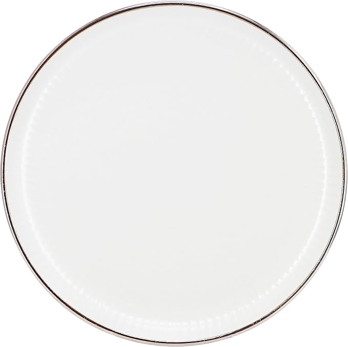 Elama Leo 16 Piece Stoneware Dinnerware Set In White