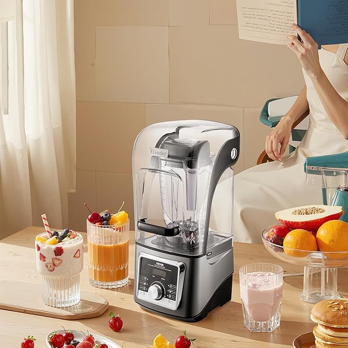 VEVOR Blender for Smoothies 85 oz 1400W Professional Blender with Powerful Motor Multi-Functional Food Processing with Noise Cover for Smoothie/Milkshake/Juice Fits for Kitchen