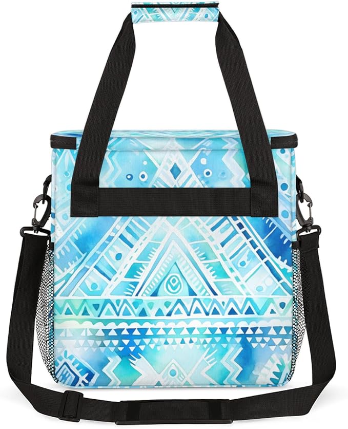 Ethnic Geometry Coffee Maker Carrying Bag Polynesian Pattern Travel Storage Bag Compatible with K-Mini or K-Mini Plus Single Serve Coffee Brewer Carrying Case with Multiple Pockets &amp Shoulder St