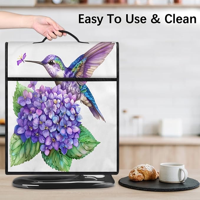 cfpolar Kitchen Aid Mixer Cover Compatible with 6-8 Quarts Flowers Watercolor Hummingbird Stand Mixer Cover Kitchen Aid Mixers Accessories Appliance Organizer Bag Dust Covers with Zipper Pocket