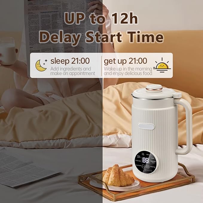 Electric Nut Milk Frother Maker Machine 50oz (1.5L) Portable Soy Milk Blender with Delay Start/Keep Warm/Clean Green