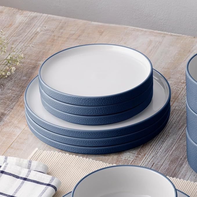 Noritake ColorTex Stone Blue 12-Piece Dinnerware Set Service for 4