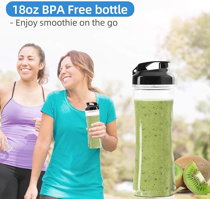 La Reveuse Smoothies Blender Personal Size 300 Watts with 18 oz BPA-Free Portable Travel Sports BottleNavy