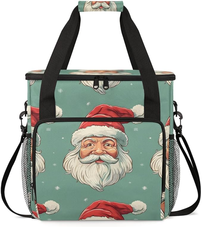 Abstract Santa Claus Coffee Maker Carrying Bag Mystical Santa Claus Travel Storage Bag Compatible with K-Mini or K-Mini Plus Single Serve Coffee Brewer Carrying Case with Pockets &amp Shoulder Stra