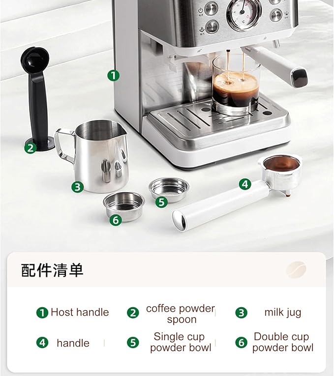 Automatic Espresso Machine with Grinder &amp Milk Frother Touchscreen Espresso Coffee Maker with Visual Thermometer All-in-One Coffee Maker Hot &amp Iced Latte Cappuccino(Black)