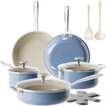 Redchef Ceramic Nonstick Cookware Set14pcs Pots and Pans Set Non StickInduction Cookware with Stainless Steel HandleNon Toxic Kitchen Cooking SetDishwasher &amp Oven SafePFAS PFOA &amp PTFE Fre