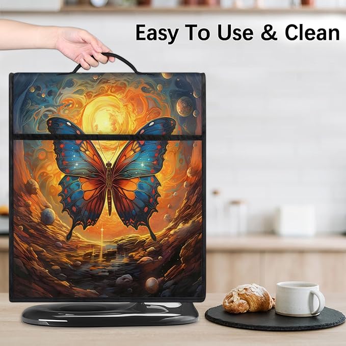 cfpolar Kitchen Aid Mixer Cover Compatible with 6-8 Quarts Butterfly Animal Universe Stand Mixer Cover Kitchen Aid Mixers Accessories Appliance Organizer Bag Dust Covers with Zipper Pocket