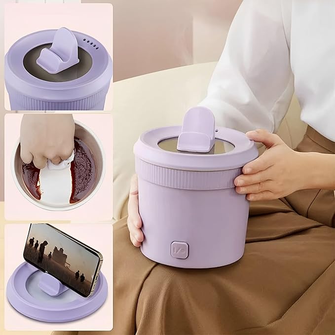 Multifunctional Mini Rice Cooker Smart Automatic Multi-function Electric Hot Pot 1L Small Household Multifunctional All-in-One Pot Soup Porridge Noodle Pot Steaming Stir-Frying (purple)