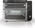 Ninja DCT400 10-in-1 Double Oven with FlexDoor FlavorSeal &amp Smart Finish Rapid Top Convection and Air Fry Bottom Bake Broil Air Roast Toast Air Fry Pizza and More Stainless Steel (Renewed