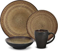 16-Piece Stoneware Dinnerware Set Hotel Plate and Bowl Dinner Dessert