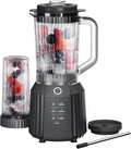Countertop Blender with Pitcher and To-Go Cup 1100W High-Power Blender Stainless Steel Blade Multiple Speed Settings (Slate Gray)